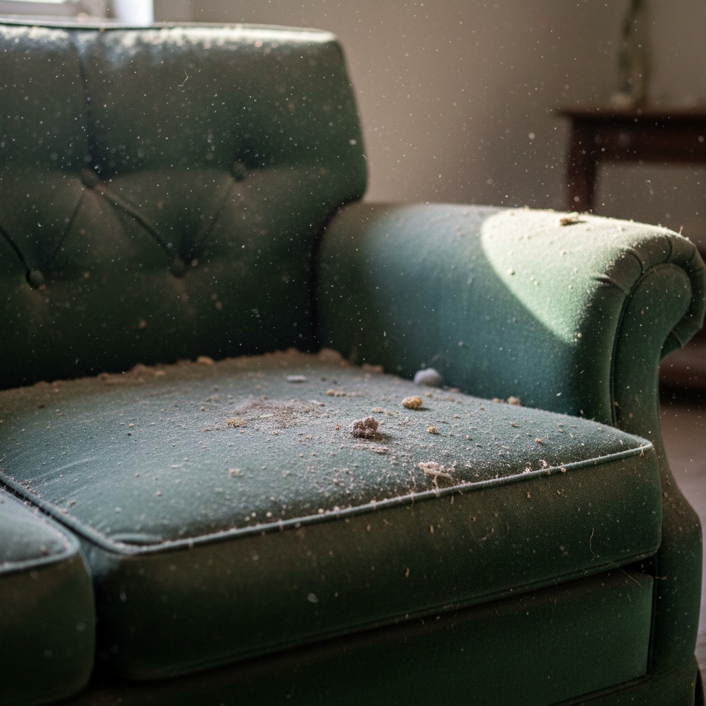 Диван в пыли